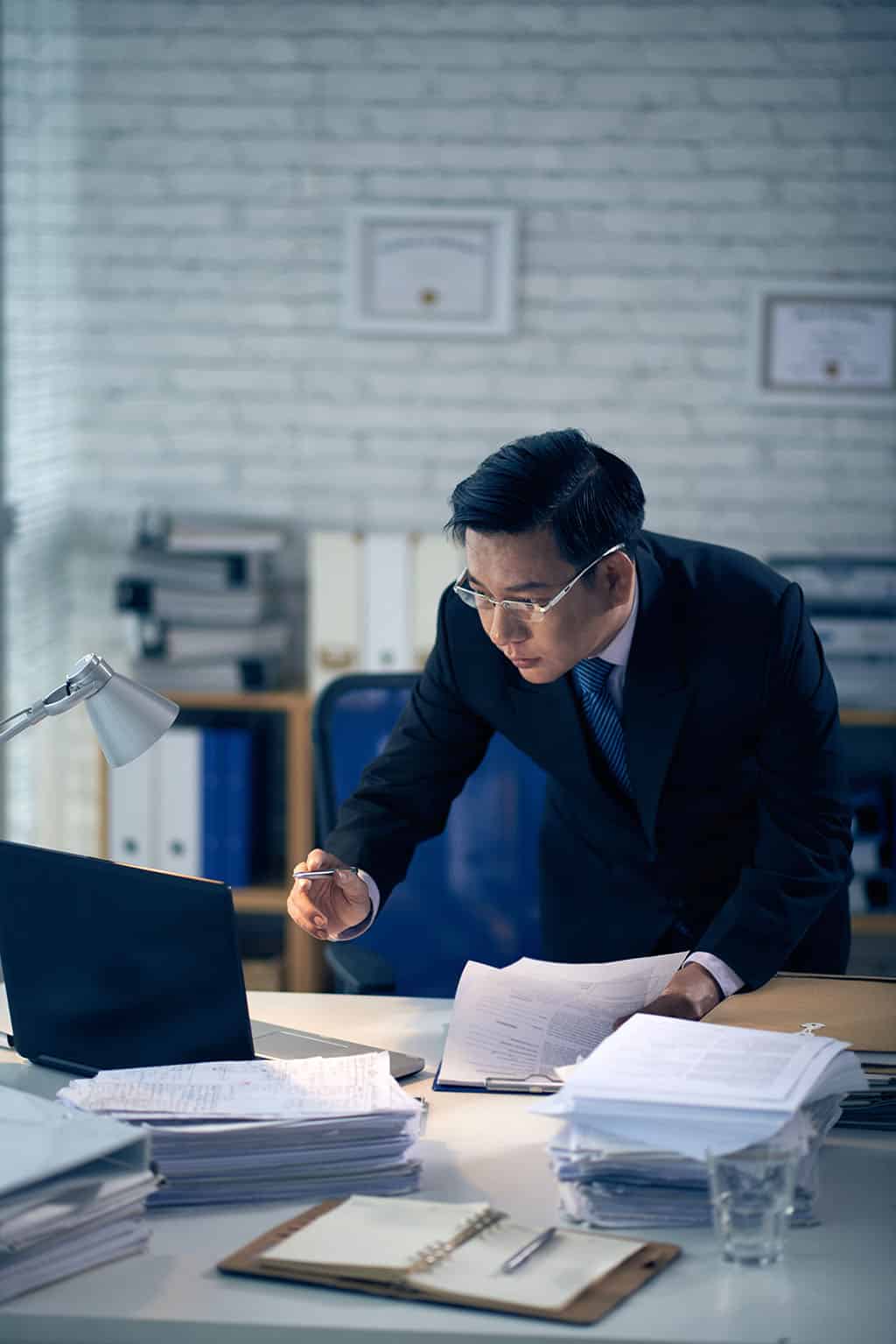Lawyer checking documents