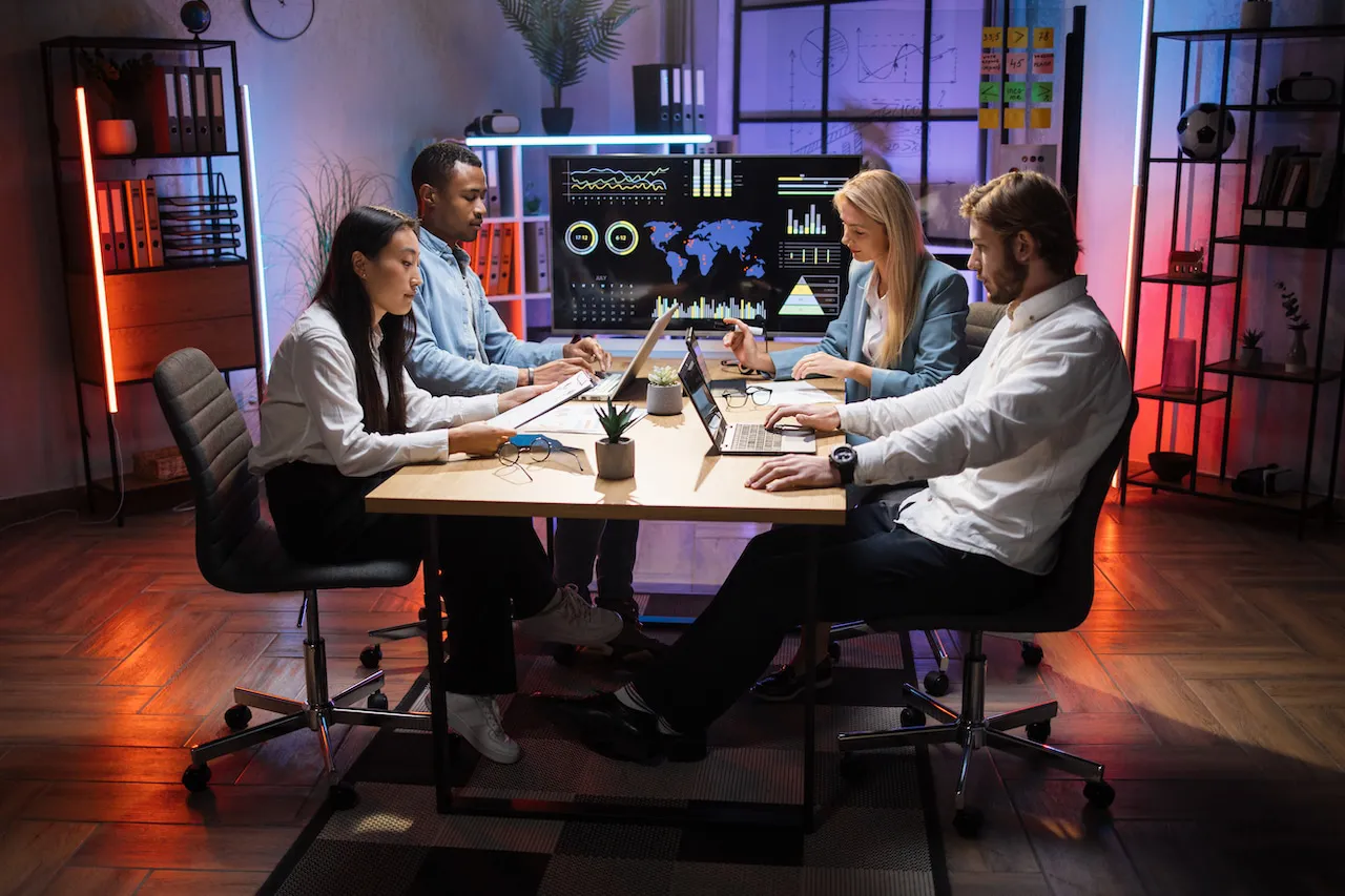 employees working together to recession proof business