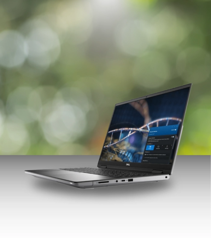 Dell laptop computer with display and keyboard